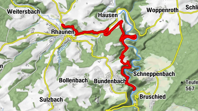 Saar-Hunsrück-Steig - 15. Etappe: Forellenhof Reinhardtsmühle - Rhaunen