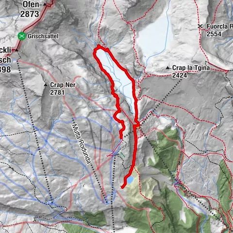 Unterer Segnesboden: Nagens Sura - unterer Segensboden - Segneshütte -Alp Nagens