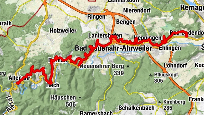 Rotweinwanderweg von Altenahr bis Bad Bodendorf