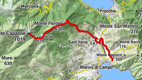 Monte Capane ELBA von Marina di Campo aus