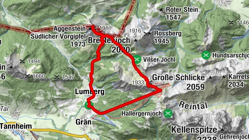 Zur Bad Kissinger Hütte über den Gräner Höhenweg