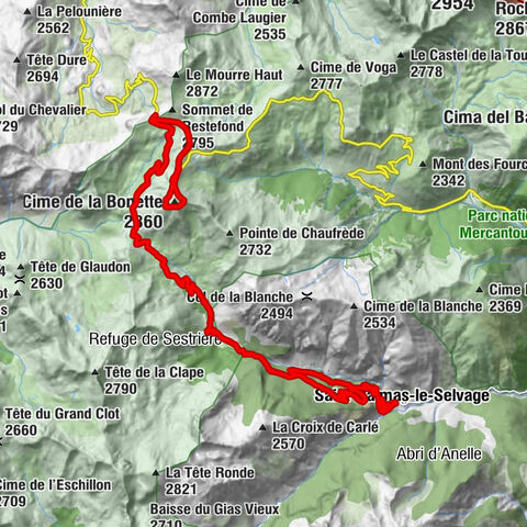 MTB FFC-Strecke Nr. 38: Col de la Moutière / Cime de la Bonette