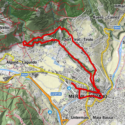 Meran Dorf Tirol Algund u zurück