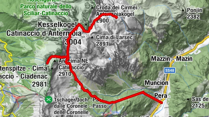 Etappe 1 Dolomiti Trek King im Herbst - Rosengarten