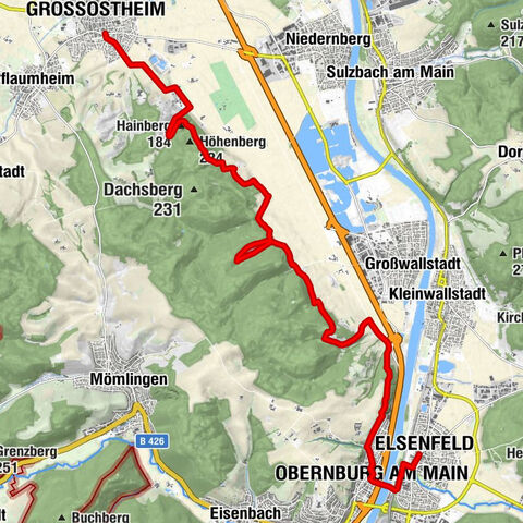 Fränkischer Rotwein Wanderweg - 2. Etappe von Großostheim nach Elsenfeld
