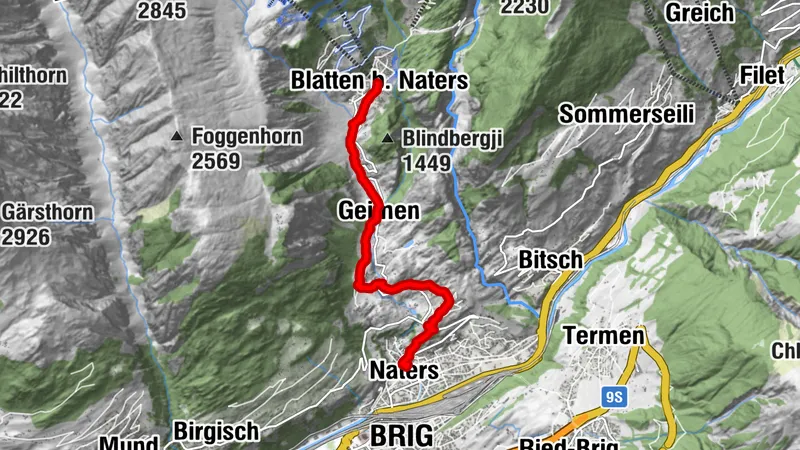 Blatten - Hegdorn - Stahlgasse - Naters